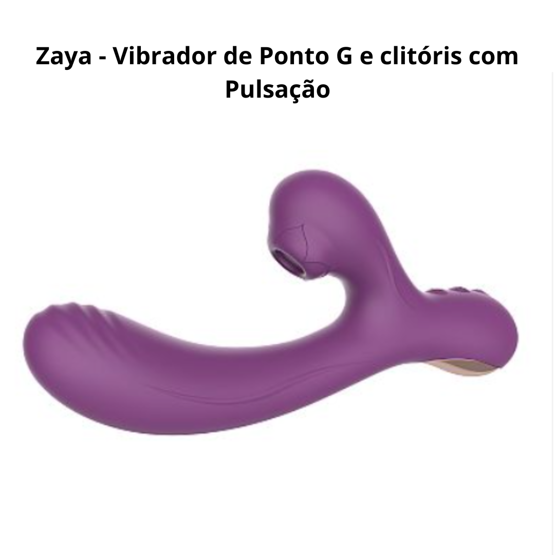Kit Dual Sensação - Zaya  Vibrador Ponto G e Clitóris com Vibração e Pulsação + Vulv’s Ice 4 em 1
