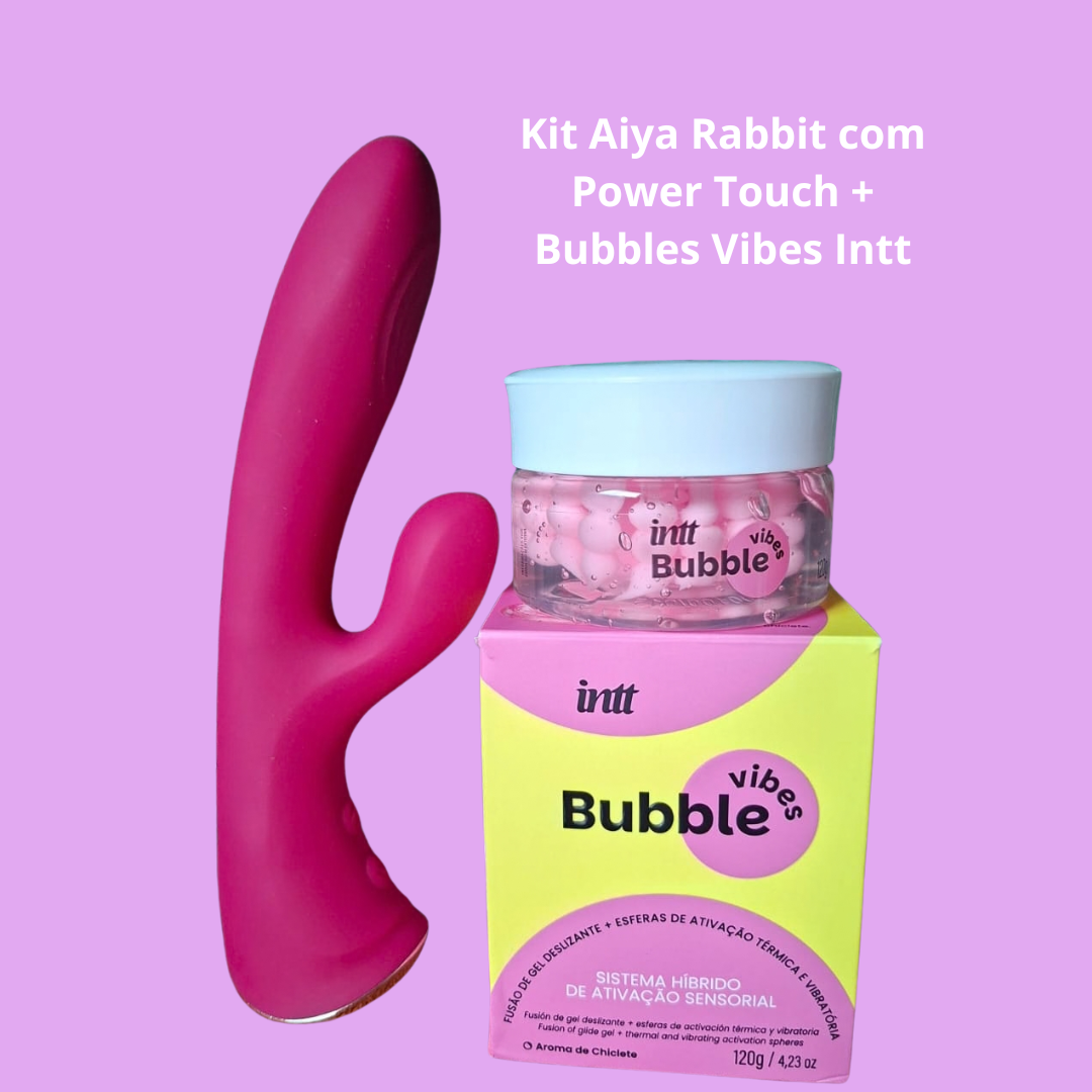 Duas tecnologias. Sensações surpreendentes. Uma experiência fora do comum.

Imagine combinar a precisão de um Rabbit com tecnologia Power Touch, que reproduz toques ritmados e intensos, com um gel sensorial de tecnologia coreana que desliza, aquece e proporciona uma sensação vibrante conforme o movimento aumenta.

Esse é o Kit Aiya Experience, uma combinação selecionada pela Libertàre para quem deseja explorar novas sensações e transformar o autocuidado em uma experiência muito mais completa.
