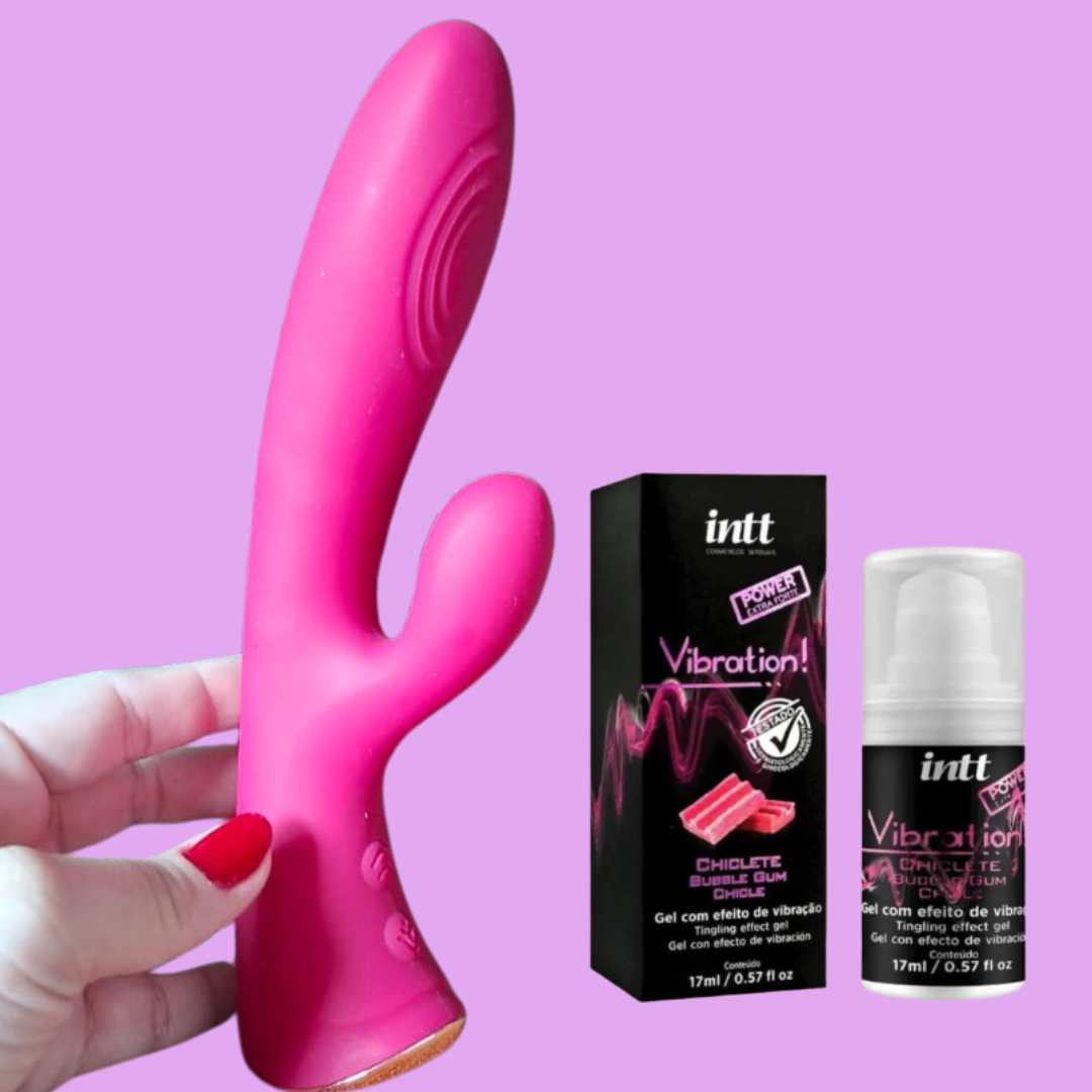 Kit Aiya Sensações — Rabbit Power Touch + Vibration com Jambu + Garganta Profunda