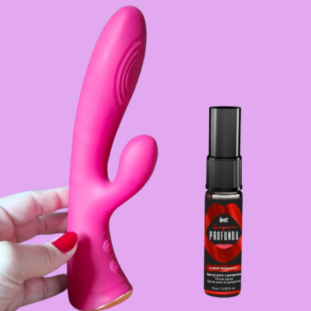 Kit Aiya Rabbit Power Touch + Garganta Profunda de Presente - Sabor Morango