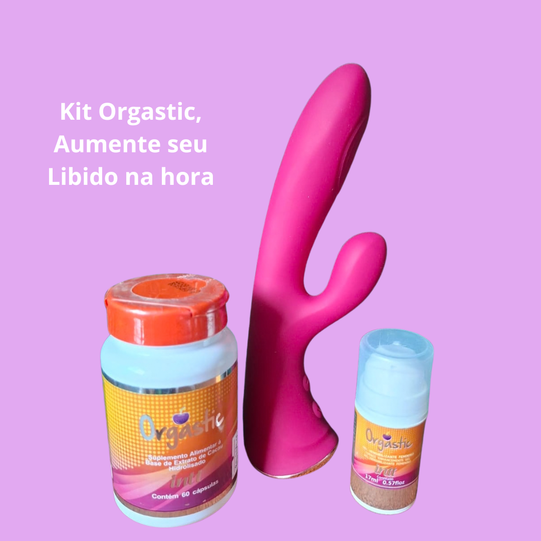 Kit Libido — Rabbit 3 em 1 Power Touch + Orgastic Gel & Cápsulas Intt