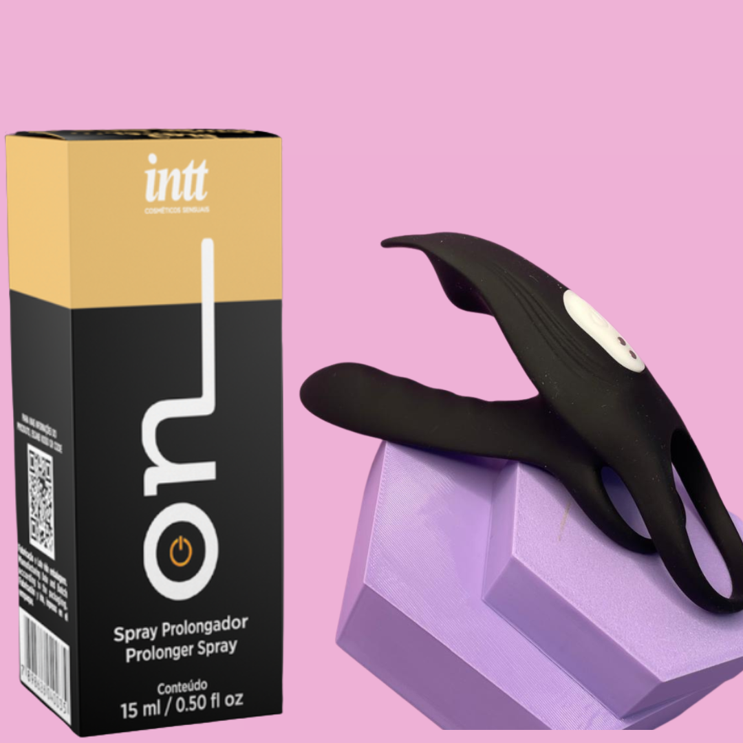 Kit Atlas Connect | Anel Vibratório com App + Prolongador Masculino 15ml
