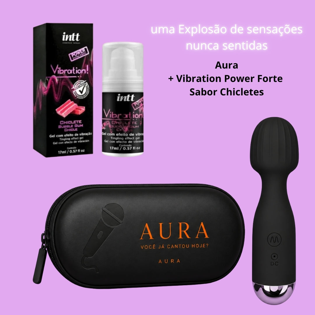Aura – Varinha Mágica Recarregável + Vibration sabor Chicletes de Brinde