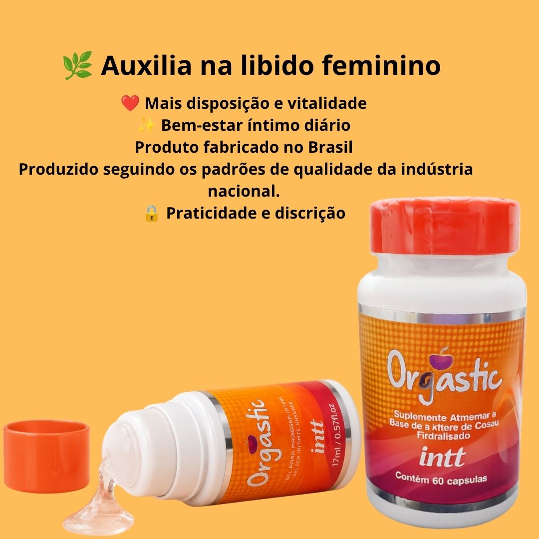 Kit Orgastic Feminino | Gel Excitante + Suplemento Multivitamínico com 60 Cápsulas