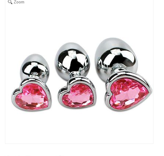 Plug Anal Coração M — Aço Inox | 8,2 cm - Cores Variadas