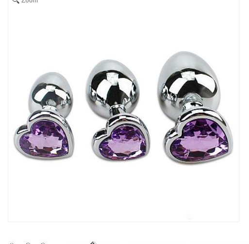 Plug Anal Coração M — Aço Inox | 8,2 cm - Cores Variadas