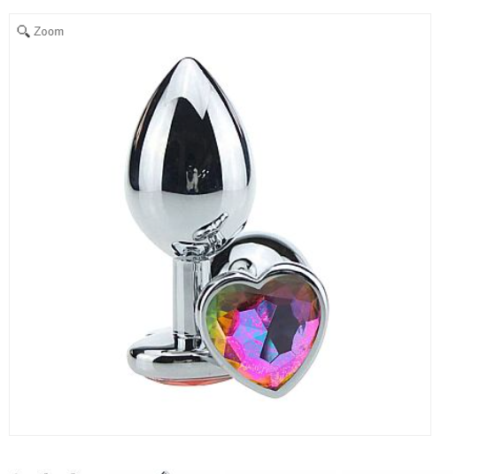 Plug Anal Coração M — Aço Inox | 8,2 cm - Cores Variadas