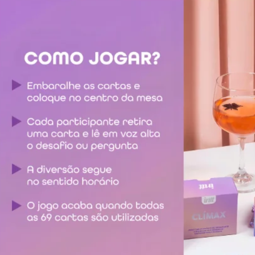 Jogo Clímax by INTT – 69 Cartas + Gel de Efeito Quente