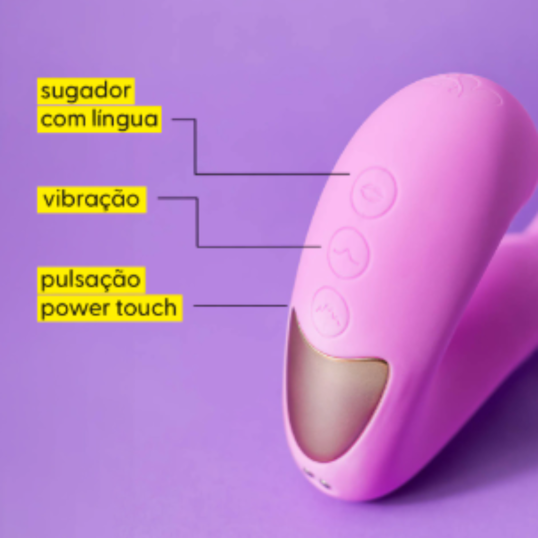 Kiss Sugador e Vibrador 3 em 1 com Power Touch