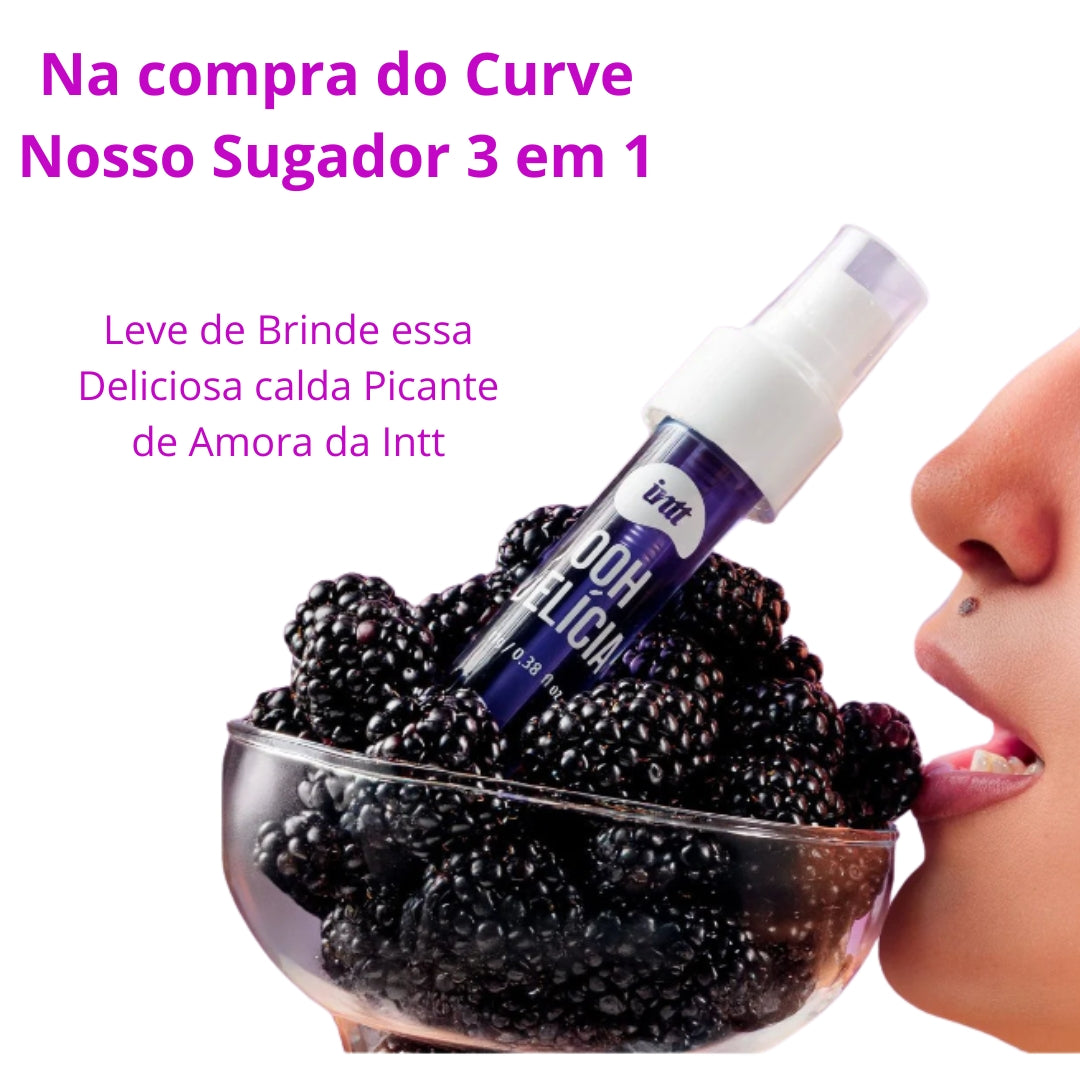 Curve | Vibrador 3 em 1 com Sucção, Vibração e Power Touch + Brinde Calda Oh Delicia