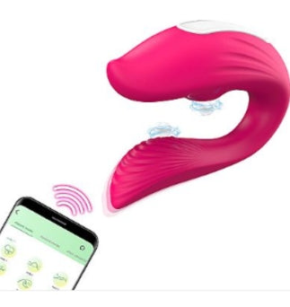 Match | Vibrador para Casais com Controle e Estímulo Duplo – Rosa