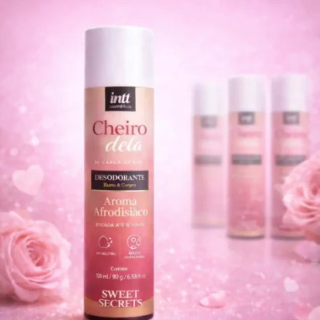 Frescor, perfumação e confiança para você se sentir bem na própria pele.

O Desodorante Íntimo e Corporal Cheiro Dela, da linha Sweet Secrets by Carla Geane, desenvolvido pela INTT, foi pensado para mulheres que valorizam o autocuidado e gostam de manter uma sensação agradável de frescor ao longo do dia.

Com fragrância doce e marcante, ele combina praticidade e perfumação em uma fórmula desenvolvida para complementar a rotina de cuidados pessoais. 