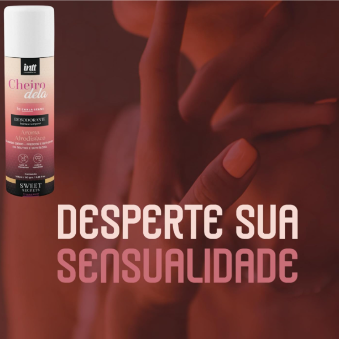 Frescor, perfumação e confiança para você se sentir bem na própria pele.

O Desodorante Íntimo e Corporal Cheiro Dela, da linha Sweet Secrets by Carla Geane, desenvolvido pela INTT, foi pensado para mulheres que valorizam o autocuidado e gostam de manter uma sensação agradável de frescor ao longo do dia.

Com fragrância doce e marcante, ele combina praticidade e perfumação em uma fórmula desenvolvida para complementar a rotina de cuidados pessoais. 