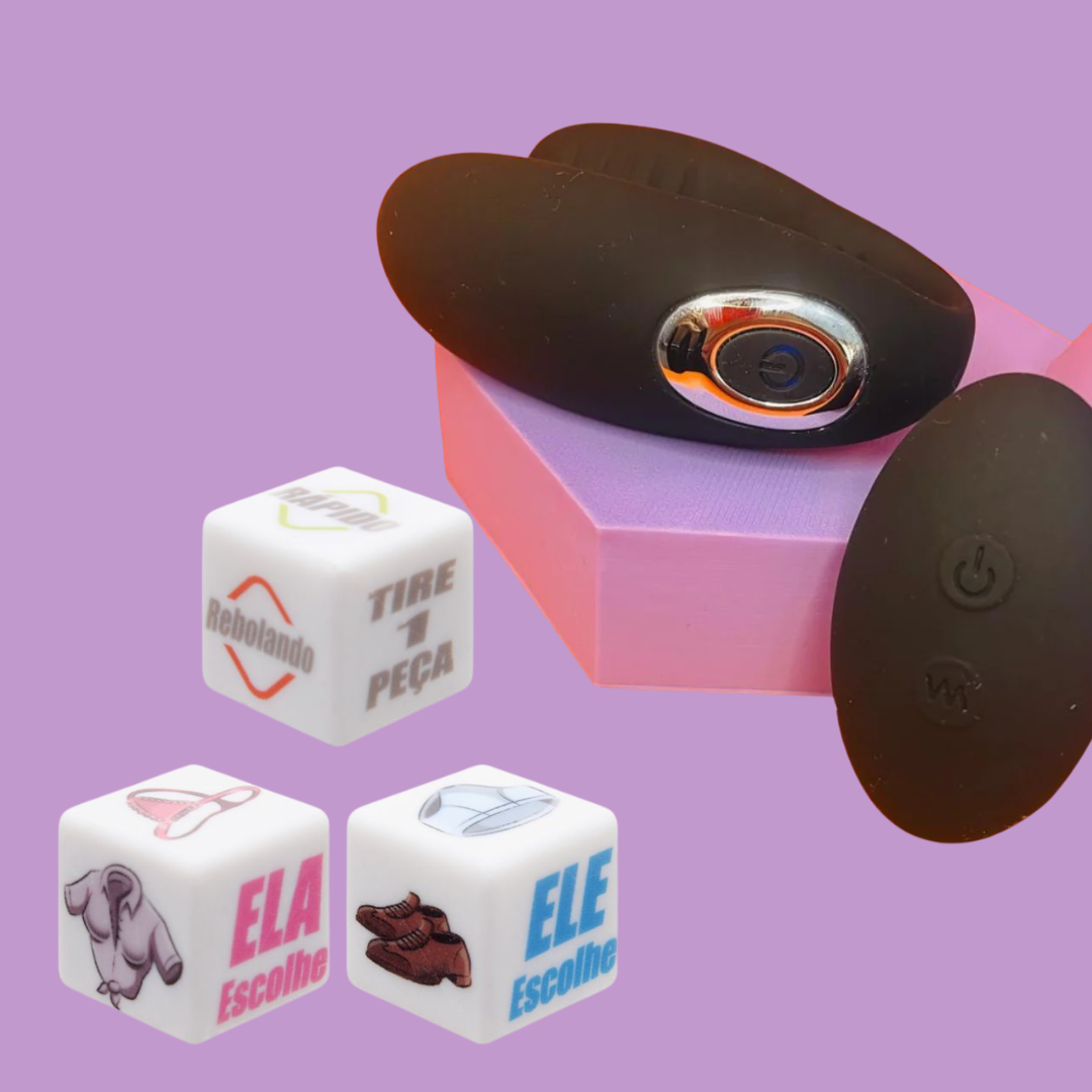 Hari a Dois — Hari vibrador de casais em formato U + Jogo de Dados para Casais