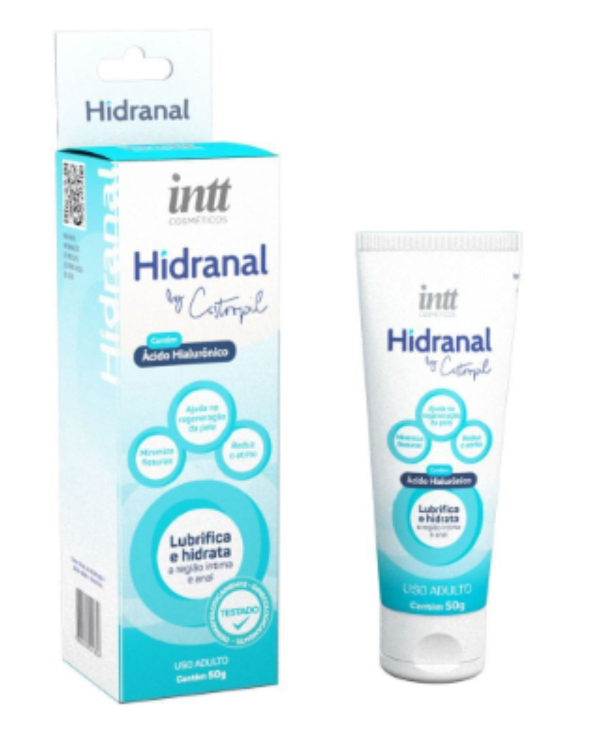 O Hidranal é um inovador hidratante e lubrificante para a região íntima, vaginal e anal, ótimo para minimizar fissuras, ajudar a regeneração da pele e reduzir o atrito, tudo isso para garantir que você tenha o mais conforto e segurança durante a sua relação. O hidranal ainda possui em sua composição o famoso e tão falado ácido hialurônico, que ajuda na firmeza e sustentação da área onde é aplicado.
