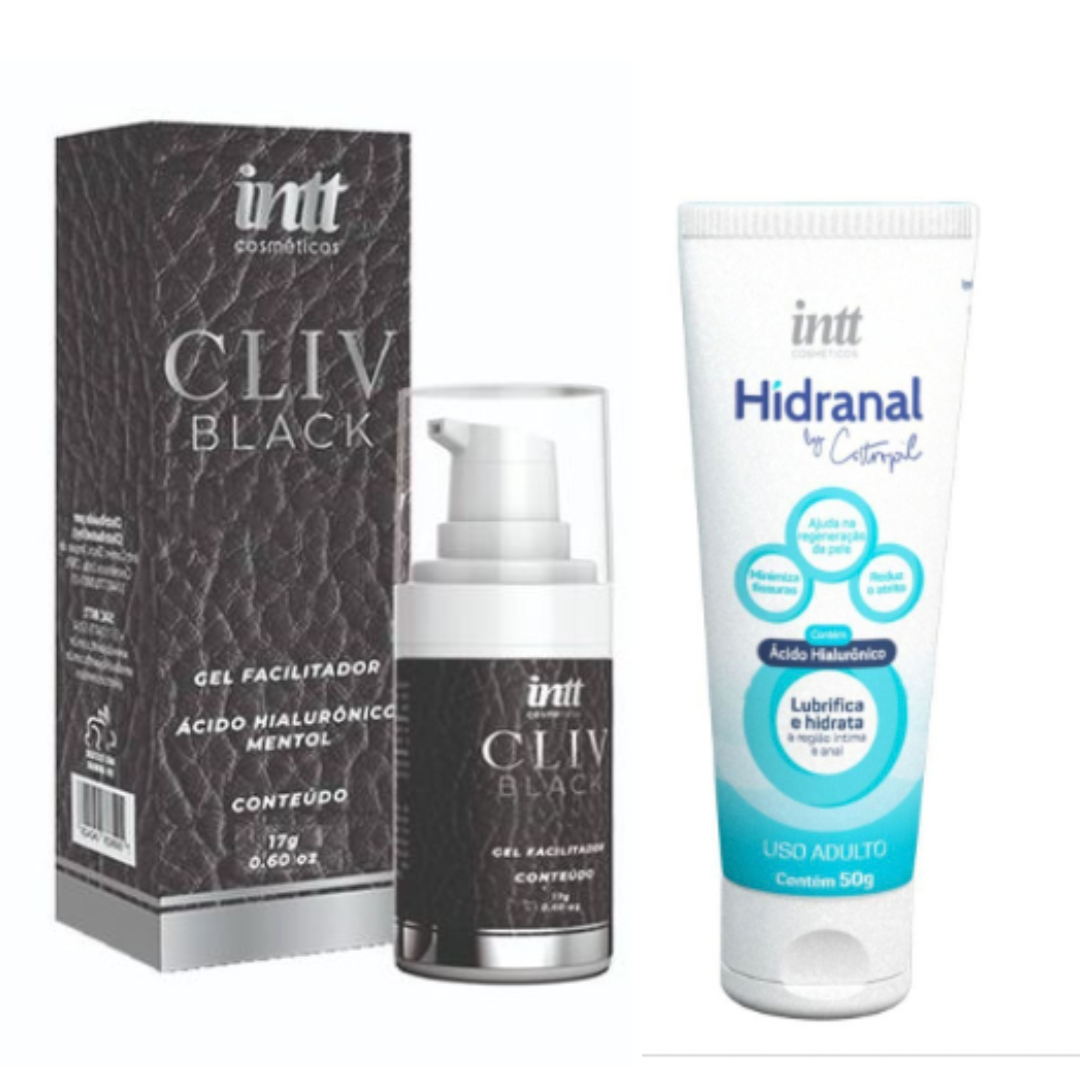 Mais conforto, hidratação e cuidado para viver a intimidade no seu tempo.

O Kit Confort Libertàre foi criado para quem busca tornar os momentos íntimos mais confortáveis, combinando dois cosméticos com funções complementares: Cliv Black + Hidranal.

Enquanto o Cliv Black auxilia na redução temporária da sensibilidade e acrescenta uma agradável sensação refrescante, o Hidranal entra como aliado do conforto e da hidratação íntima.

