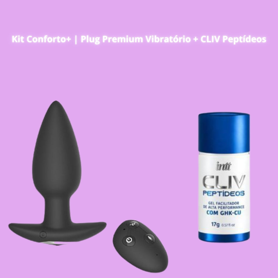 Kit Conforto+ | Plug Premium Vibratório + CLIV Peptídeos