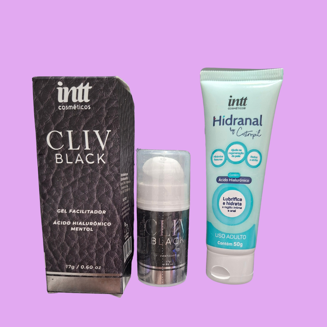 Cuidado, conforto e hidratação em uma experiência premium de autocuidado íntimo.

O Kit Conforto Íntimo Premium Libertàre reúne dois produtos desenvolvidos para auxiliar na hidratação, redução do atrito e cuidado da região íntima, proporcionando mais conforto e segurança em momentos especiais.

A combinação do Cliv Black com o Hidranal oferece uma experiência completa com fórmula enriquecida com Ácido Hialurônico, conhecido por seu alto poder de hidratação, ajudando a manter a pele cuidada e confortável.

