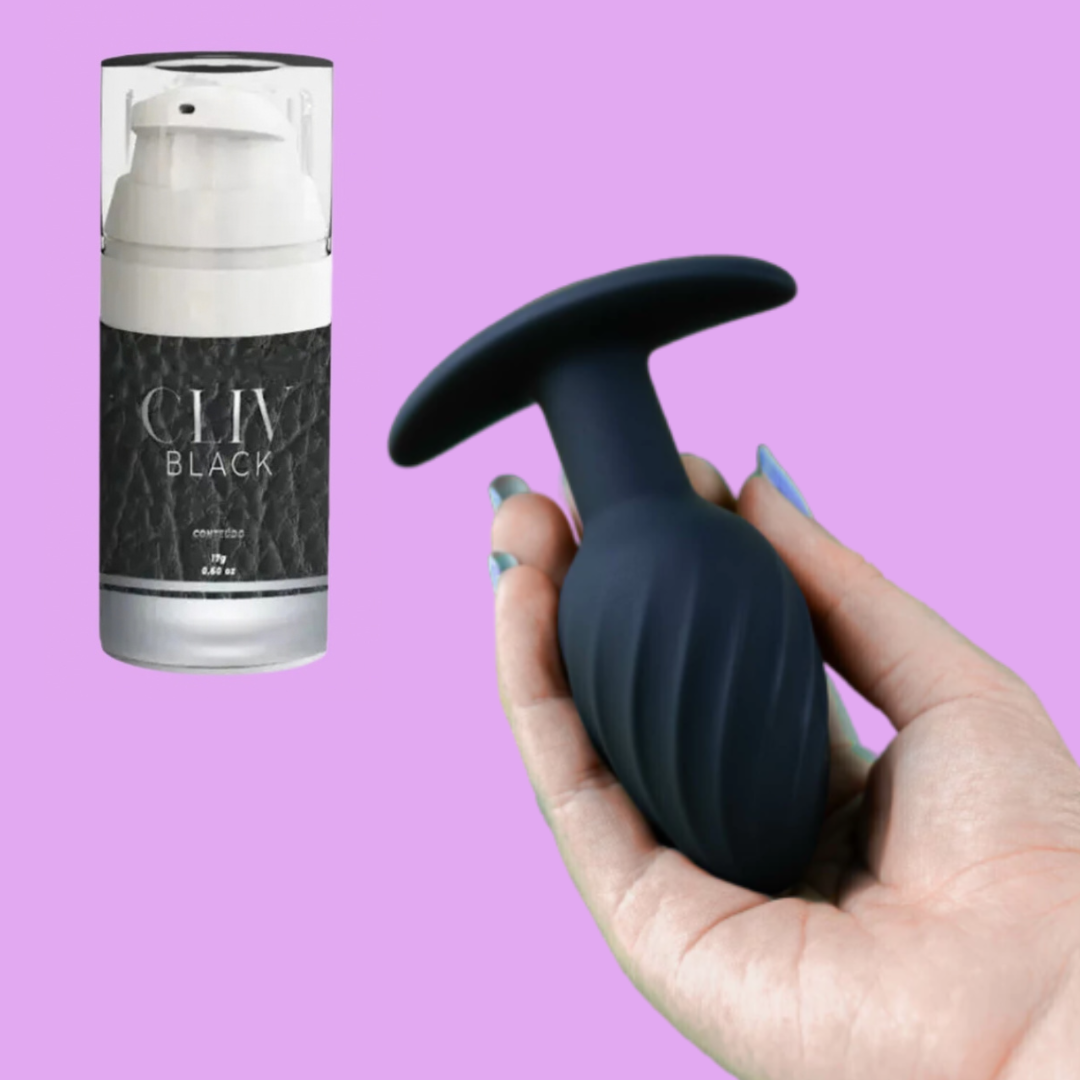 Kit Sensation -Plug Anal Giratório + Cliv Black de Presente