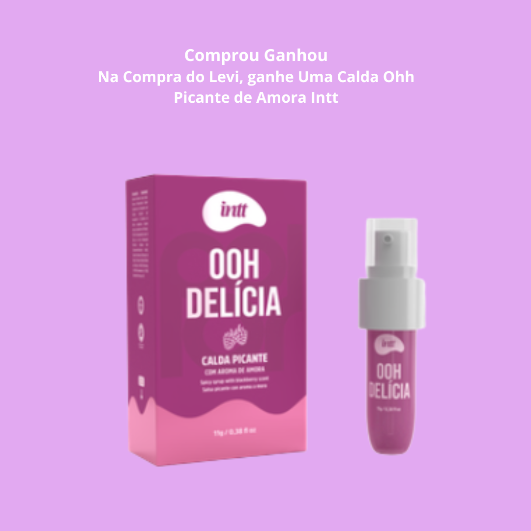 Diferentes ritmos para descobrir. Um toque doce e picante para surpreender.

O Levi combina 10 modos de pulsação, corpo macio e design ergonômico para quem deseja explorar diferentes estímulos com conforto e praticidade.

Nesta oferta, a Libertàre acrescenta um presente especial:

🎁 Na compra do Levi, você ganha 1 Ooh Delícia INTT — Calda Beijável Picante sabor Amora, de 11 g.

Uma combinação que reúne a versatilidade do Levi e uma proposta cosmética de sabor e efeito térmico para os momentos a dois.
