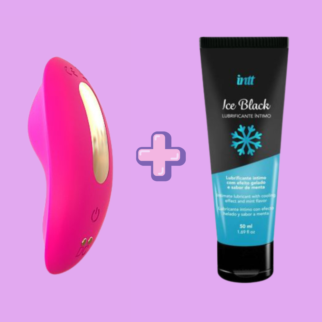 Kit Lua — Vibrador de Calcinha com Controle por App + Lubrificante Ice Black de Brinde