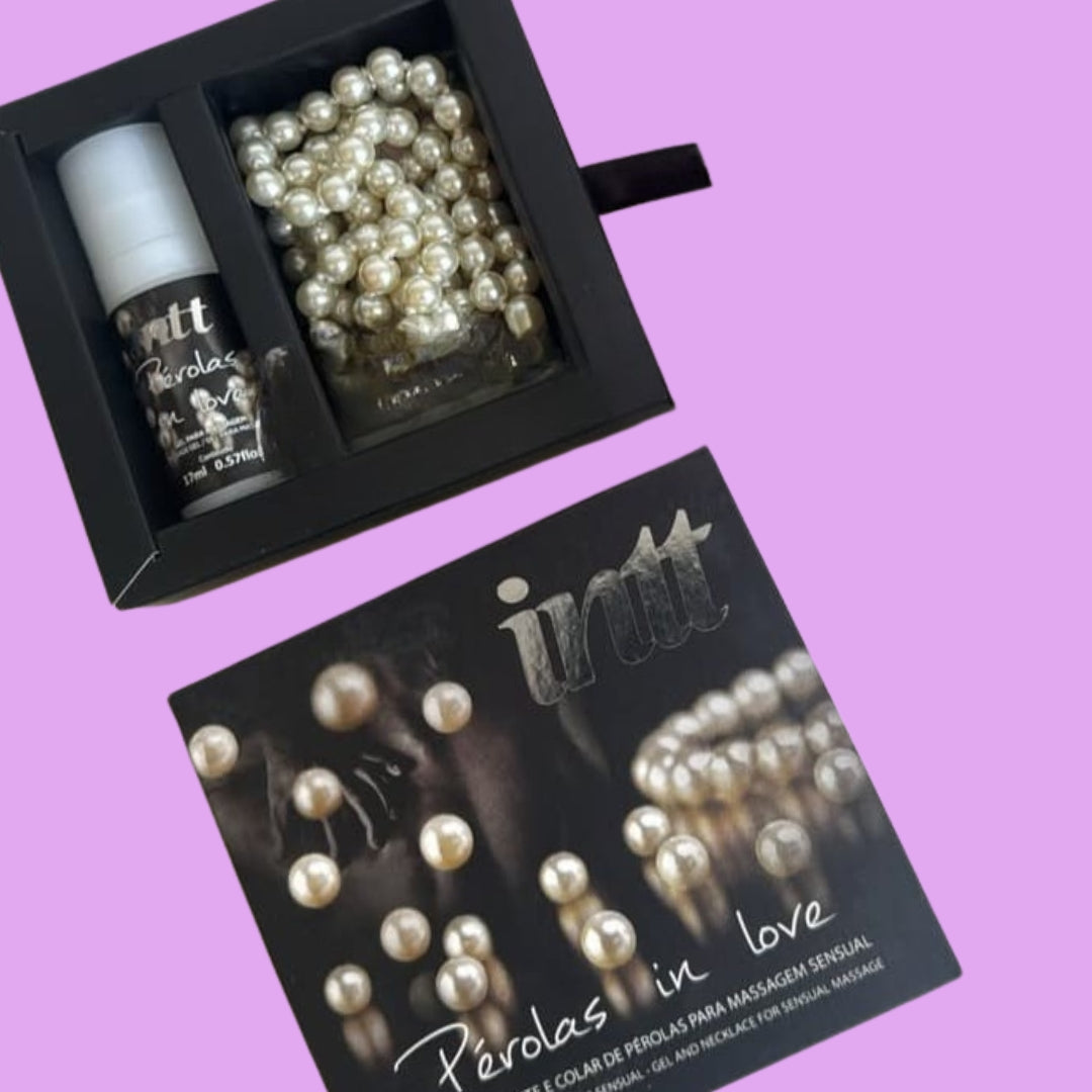 Pérolas in Love kit com colar de pérolas e gel de silicone 17ml