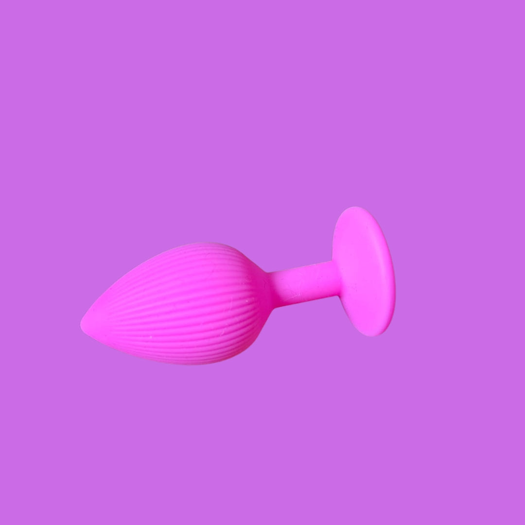 Plug Anal M em Silicone — Rosa