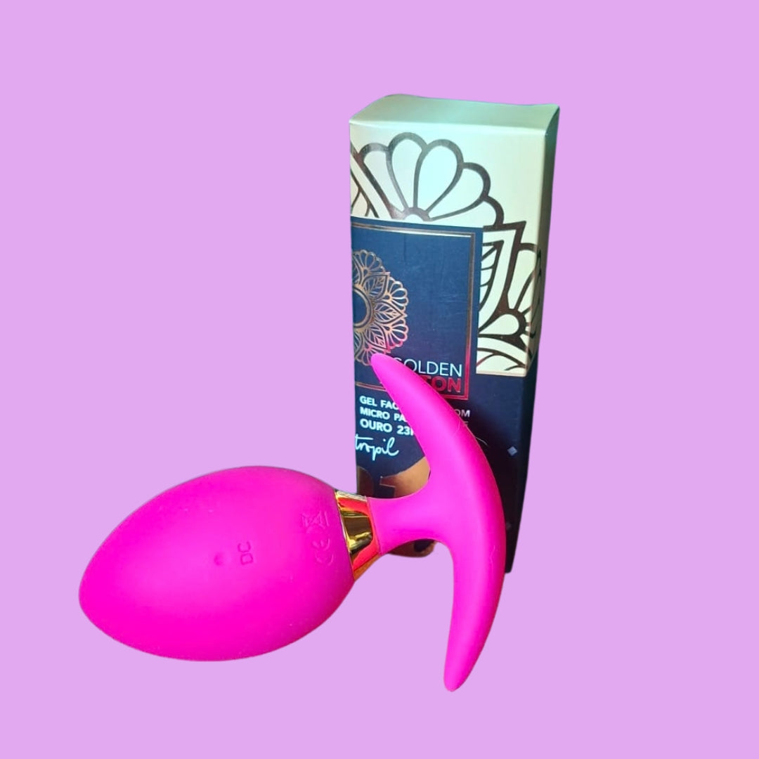 Kit Golden Sensation -  Plug Vibratório + Hidranal + Golden Button