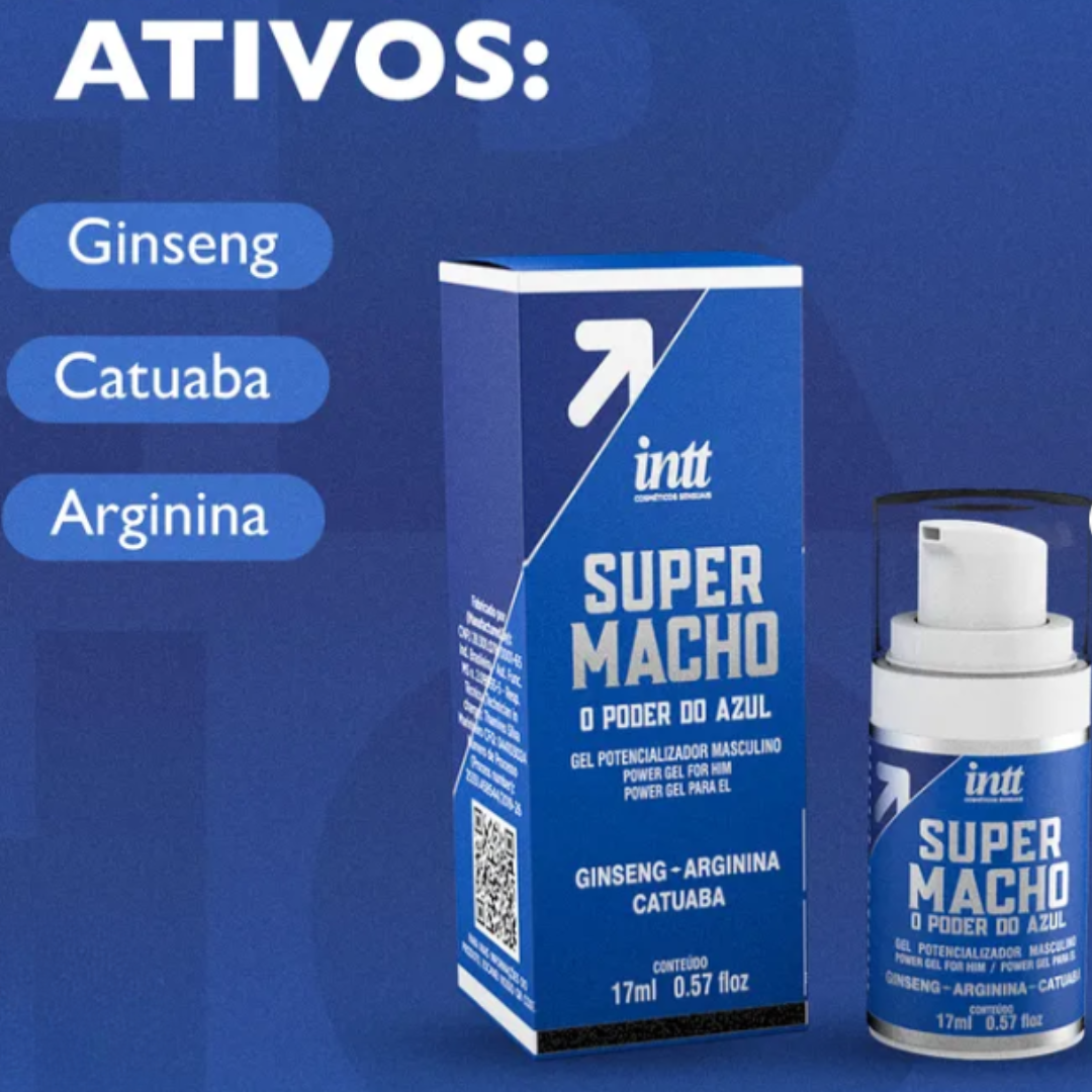 Super Macho Intt | Gel Excitante Masculino com Ginseng, Catuaba e Arginina