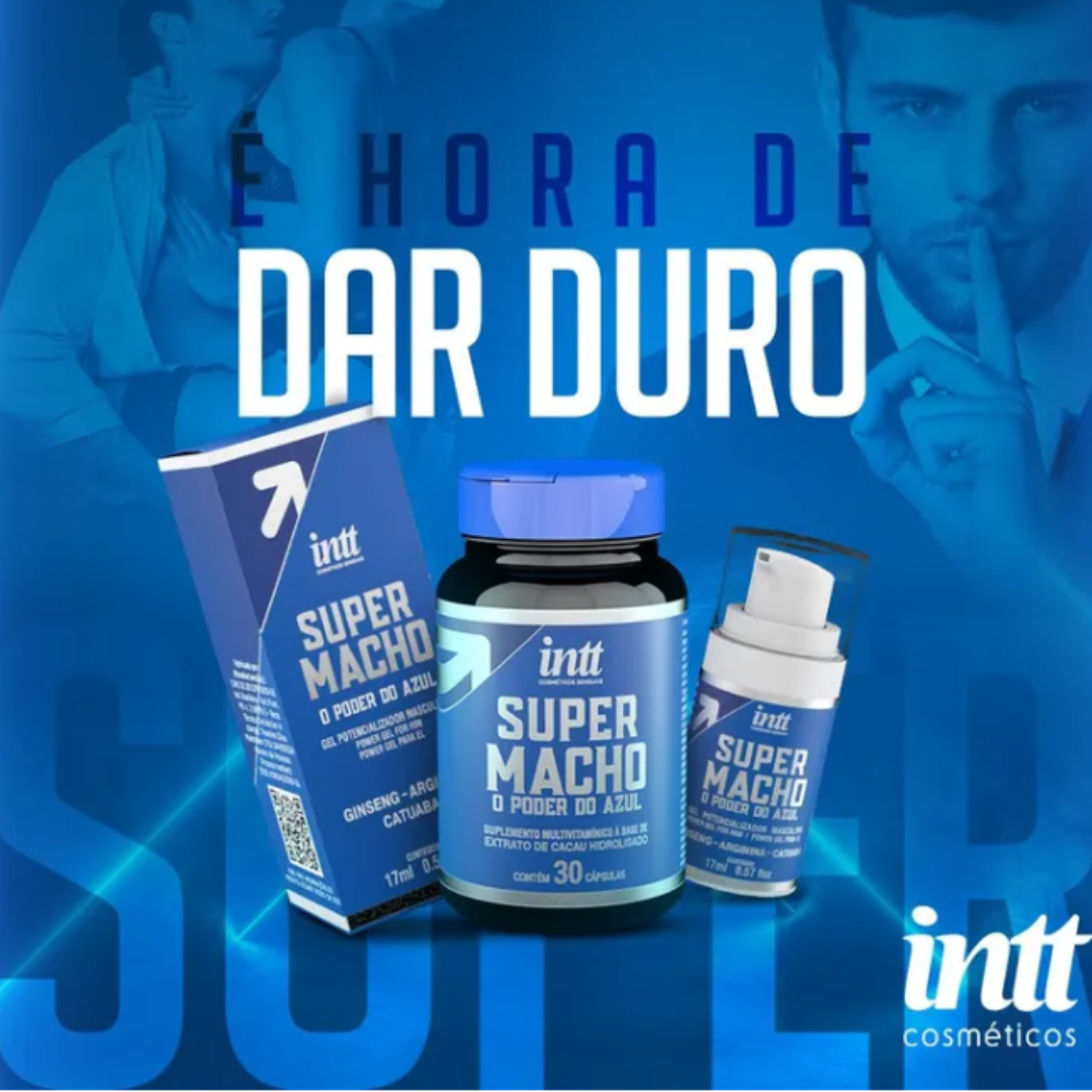 Autocuidado masculino também começa de dentro para fora.

O Super Macho Intt é um suplemento alimentar masculino desenvolvido para complementar a rotina de quem busca mais cuidado, praticidade e atenção ao próprio bem-estar.

Sua formulação é à base de Extrato de Cacau Hidrolisado, combinada com Casca de Catuaba e Arginina, ingredientes tradicionalmente presentes em formulações voltadas ao público masculino.

Com uso prático de 1 cápsula ao dia, o Super Macho pode ser facilmente incorporado à rotina.

Princ