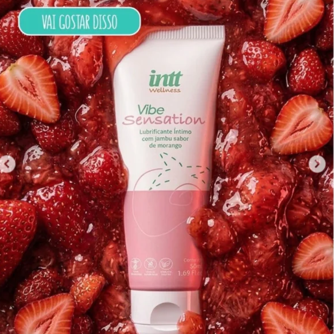 Vibe Sensation Morango — Lubrificante Íntimo efeito Vibração com Jambu