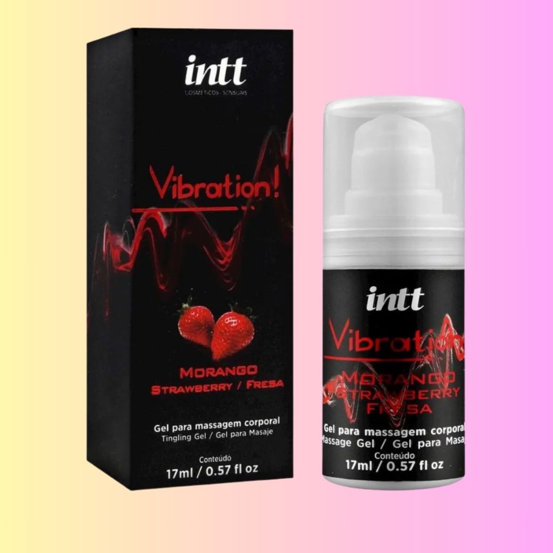 Vibration Morango - Lubrifica, vibra e pulsa