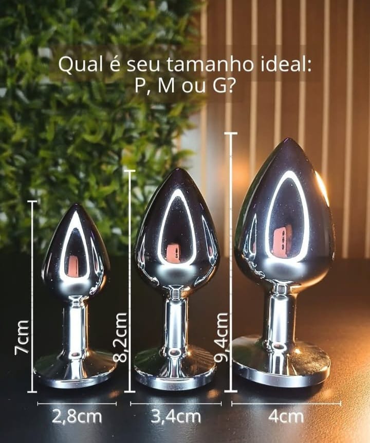 Plug Anal de Aço Coração M 8 x 3,4 cm | Diversas Cores