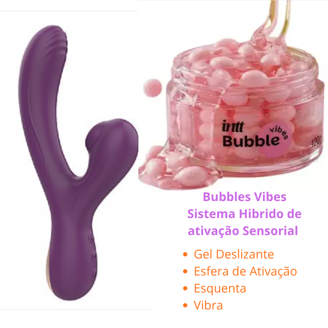Kit Zaya 360 | Vibrador Ponto G e Clitóris com Pulsação + Bubble Vibes 3 em 1