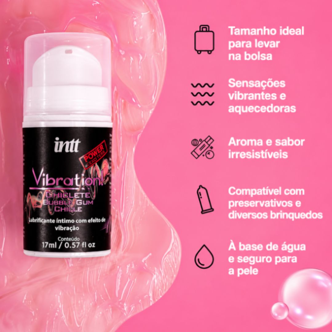 Gel Sensorial Vibration Bubble Gum -  INTT 17ml