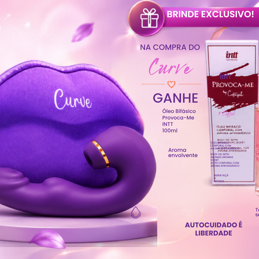 Curve | Vibrador 3 em 1 com Sucção, Vibração e Power Touch + Brinde Oleo Provoca-me