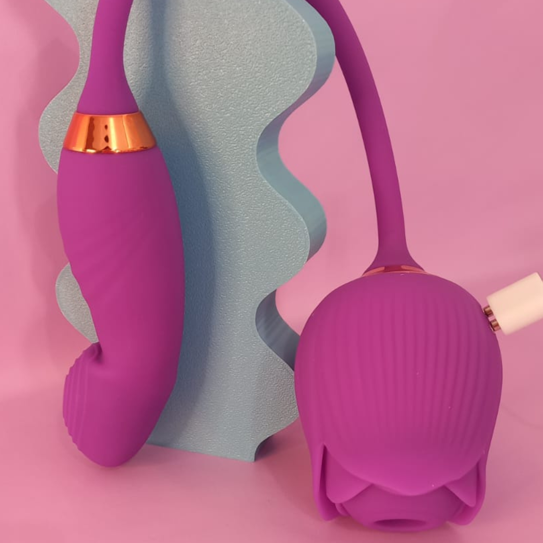 Lure  | Rosa Sugadora 2 em 1 com Pulsação e Estímulo Interno