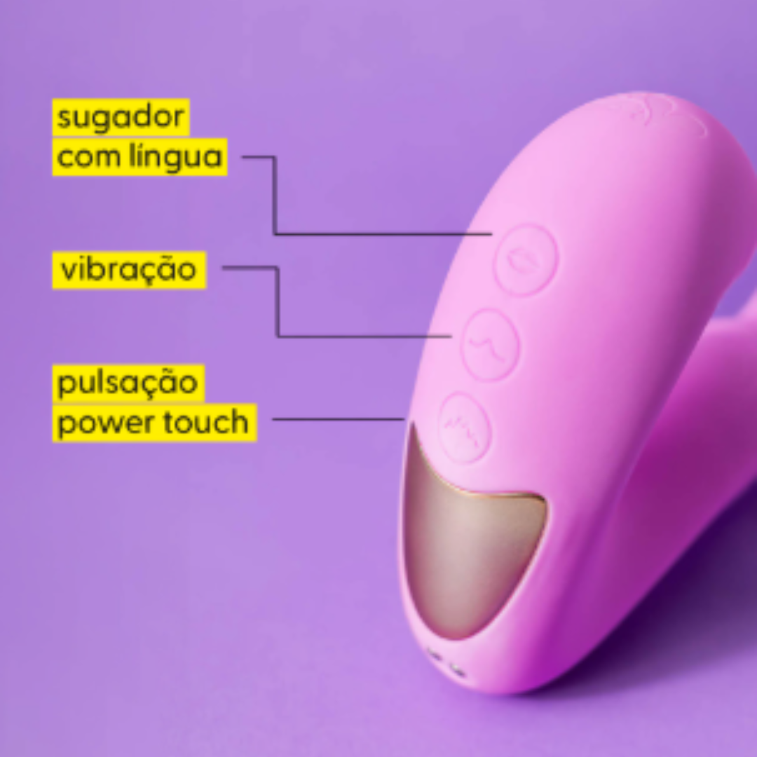 Kiss Sugador e Vibrador 3 em 1 com Power Touch + Pico Pulse