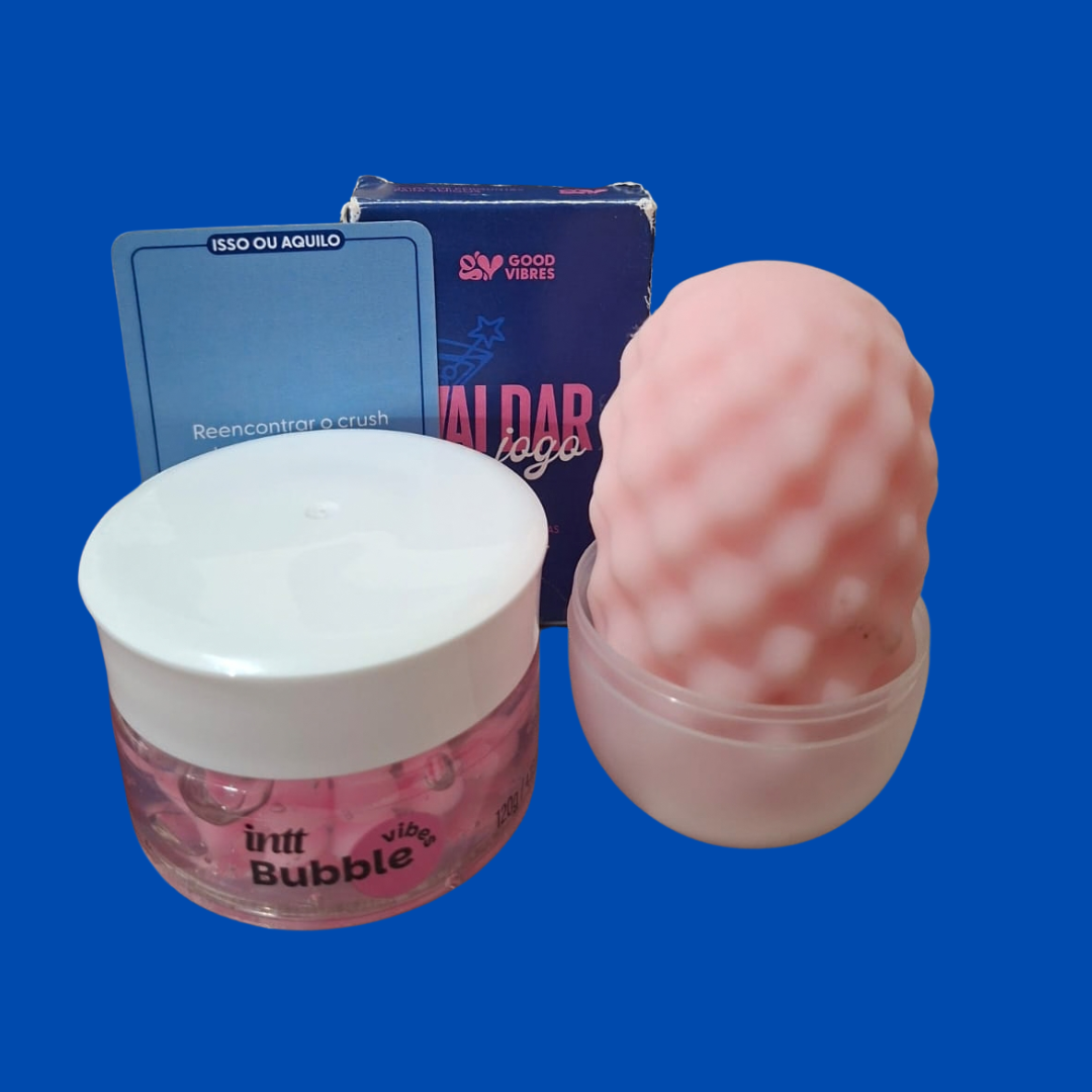 Kit Bubble Vibes 3 em 1 + Core Super Egg - De Brinde ganhe um jogo de cartas para casais